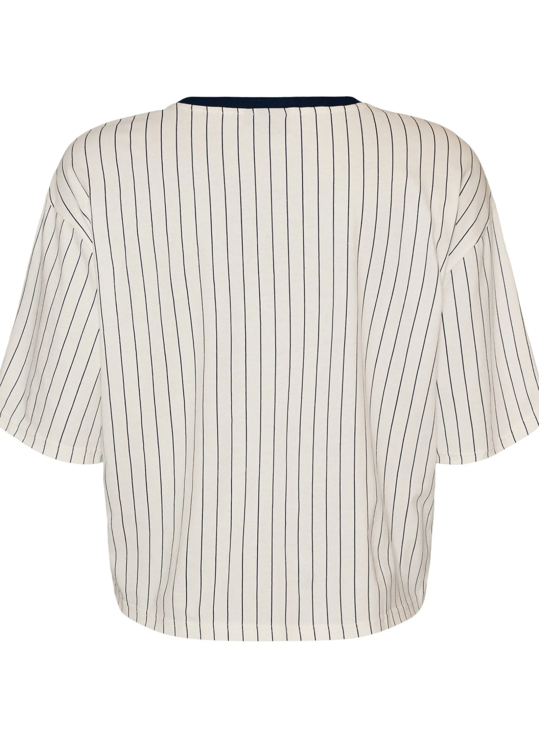 Boxy T-Shirt mit Streifen und Statement-Print