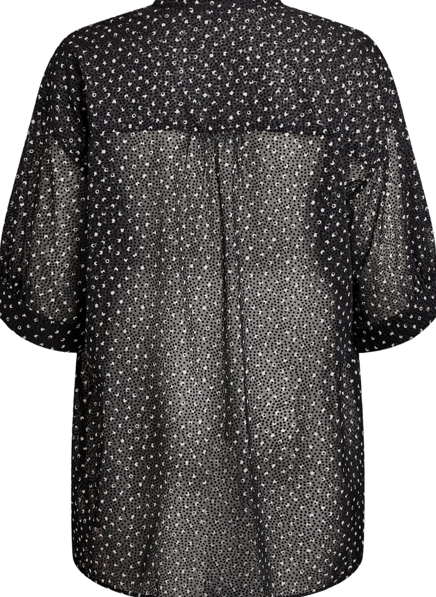 Chiffontunika mit Samtpunkte-Muster