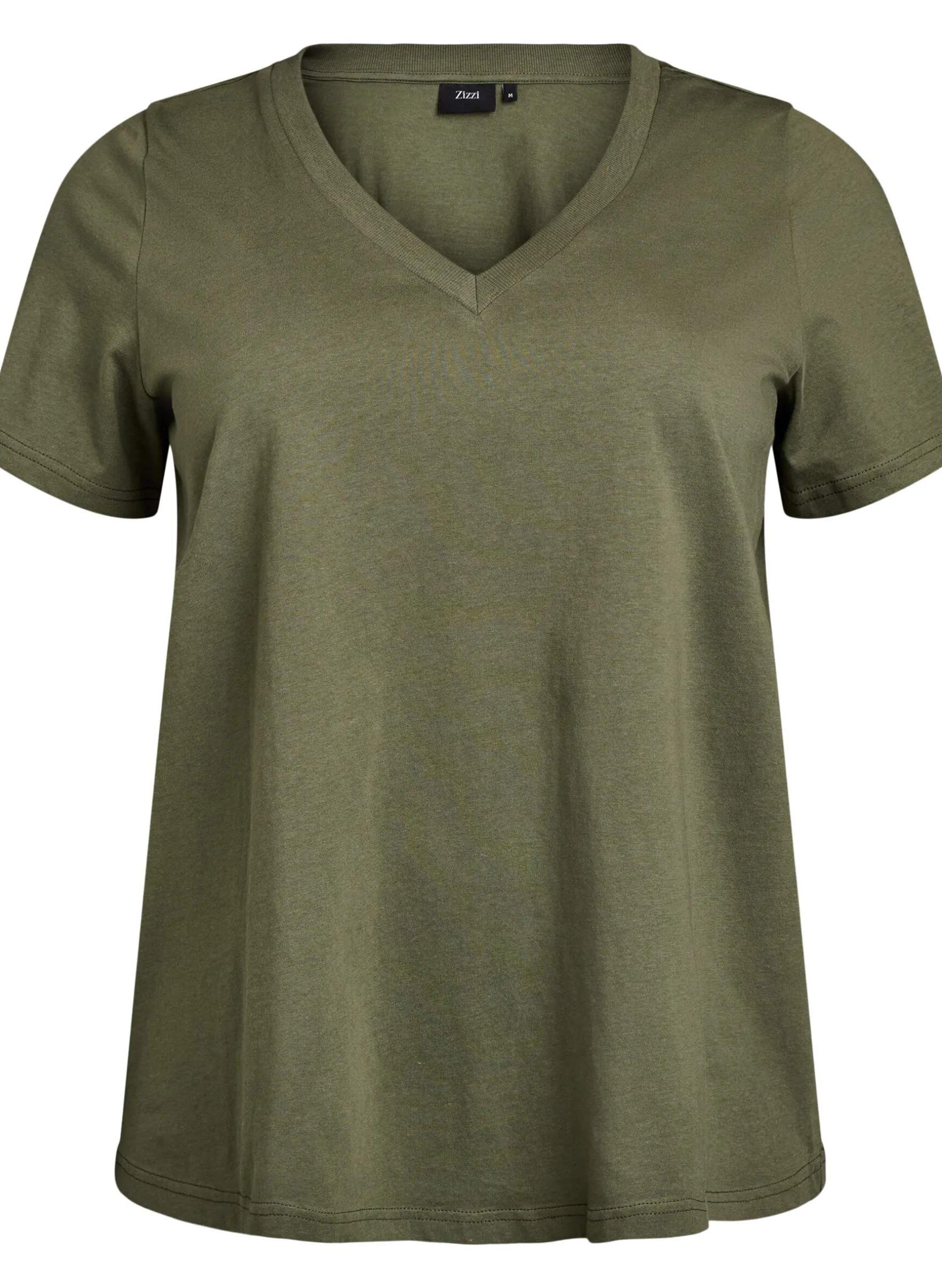 Einfaches T-Shirt aus Baumwolle mit V-Ausschnitt.