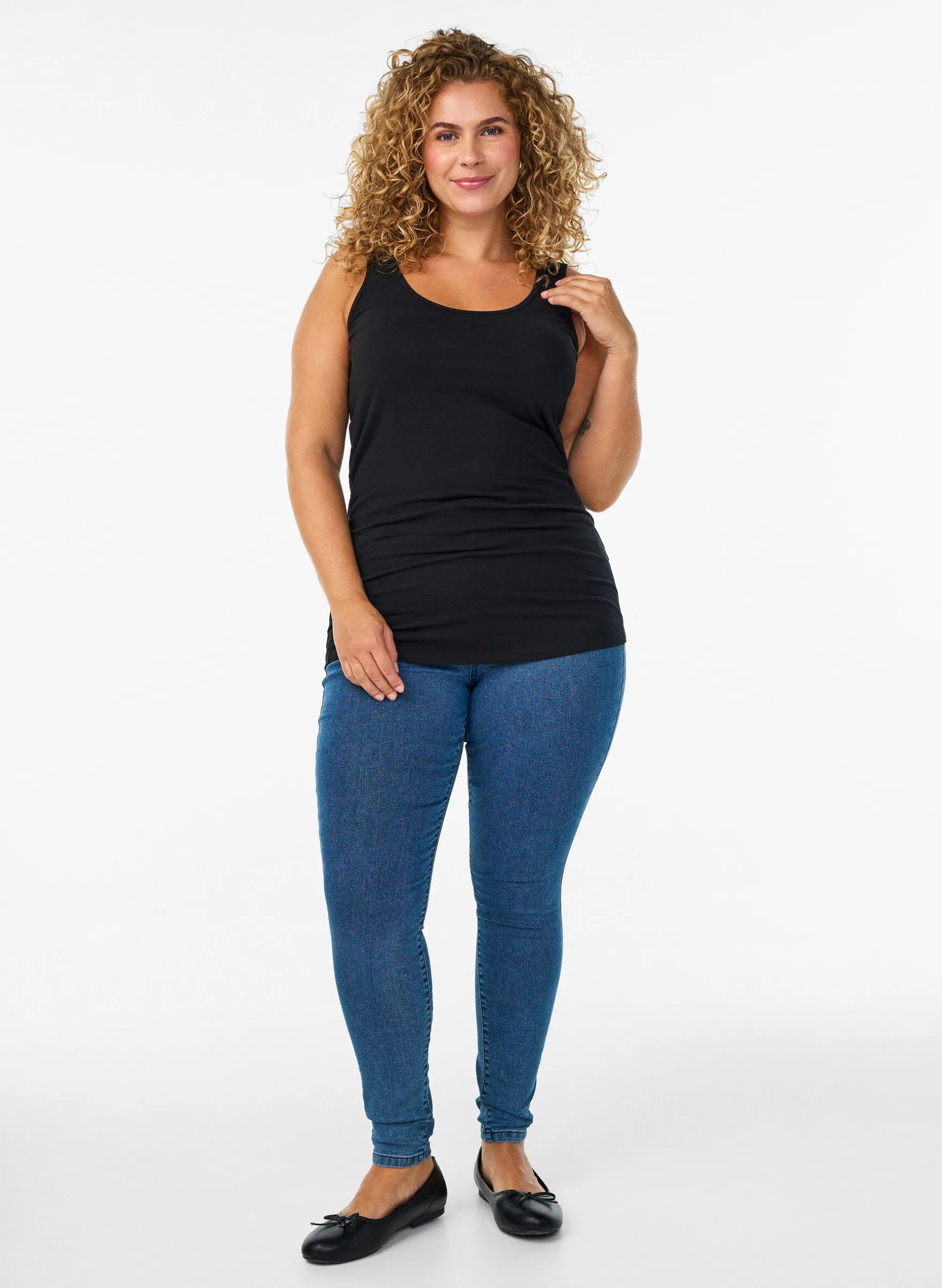 Einfarbiges basic Top aus Baumwolle