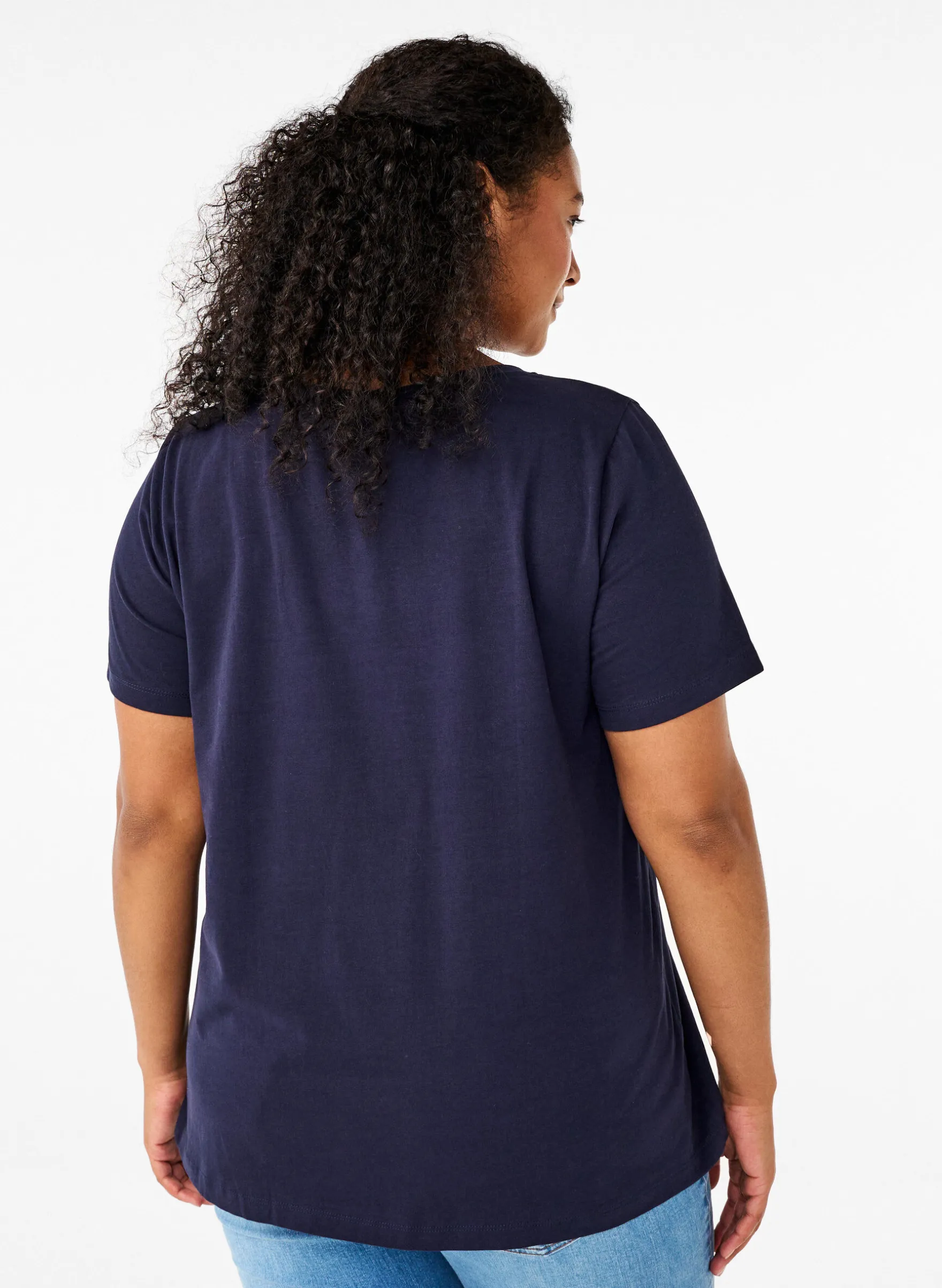 Einfarbiges basic T-Shirt aus Baumwolle