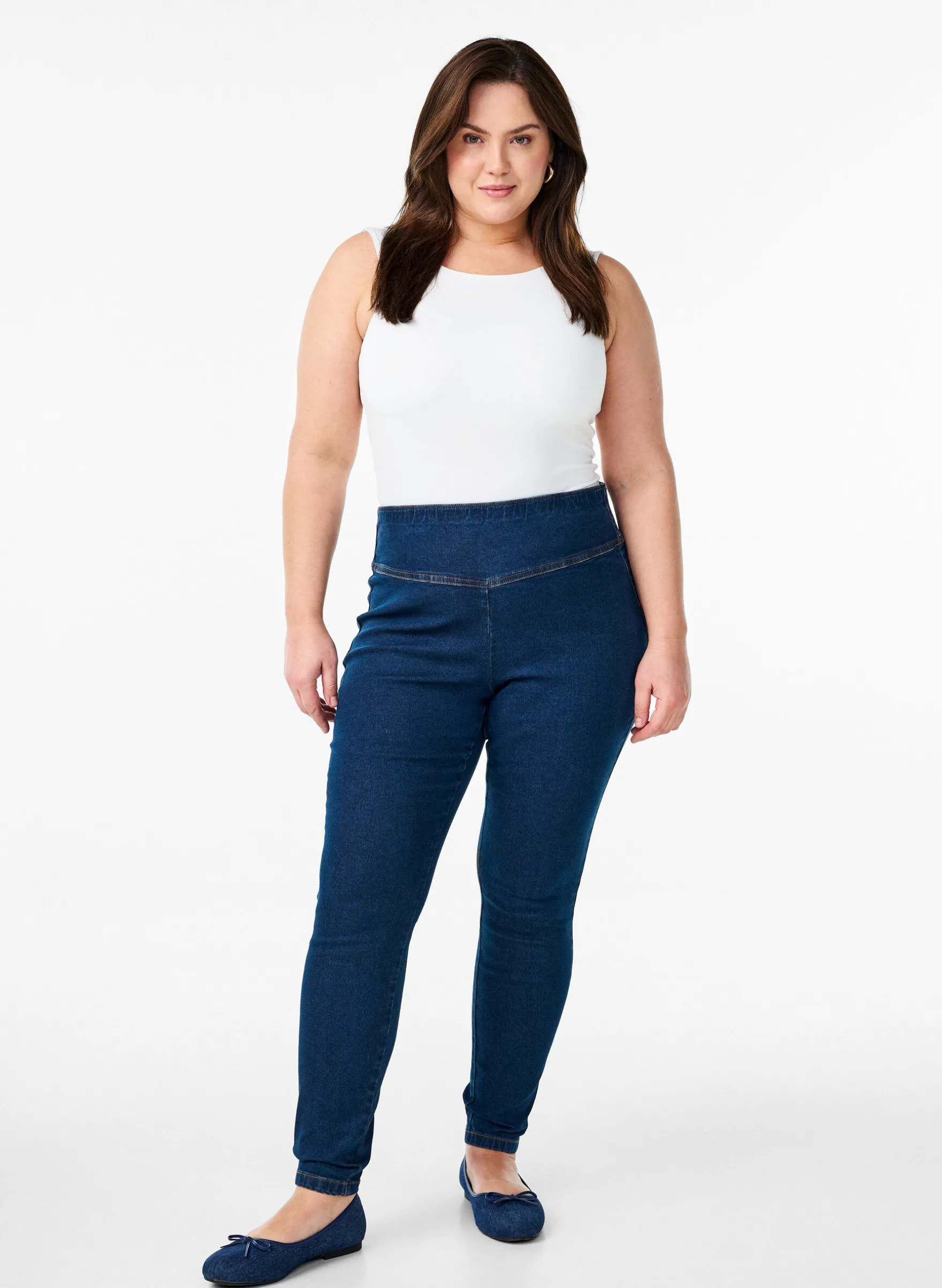 Elastische Jeggings mit hoher Taille