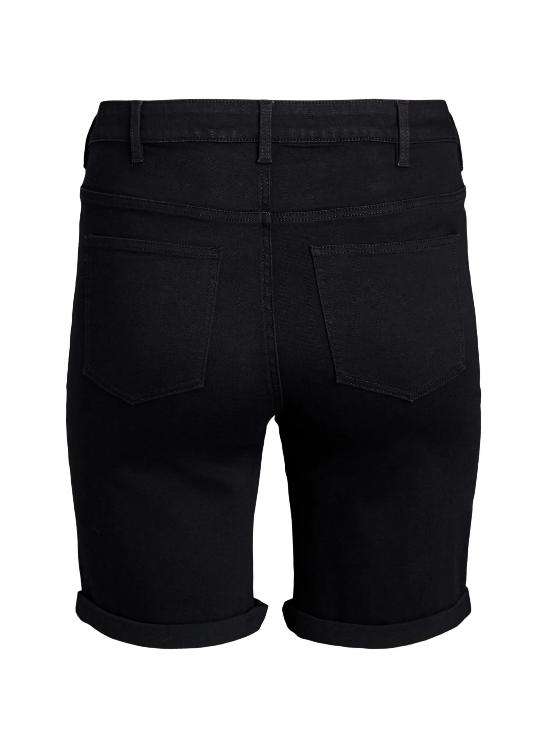 Eng anliegende Jeansshorts mit hoher Taille