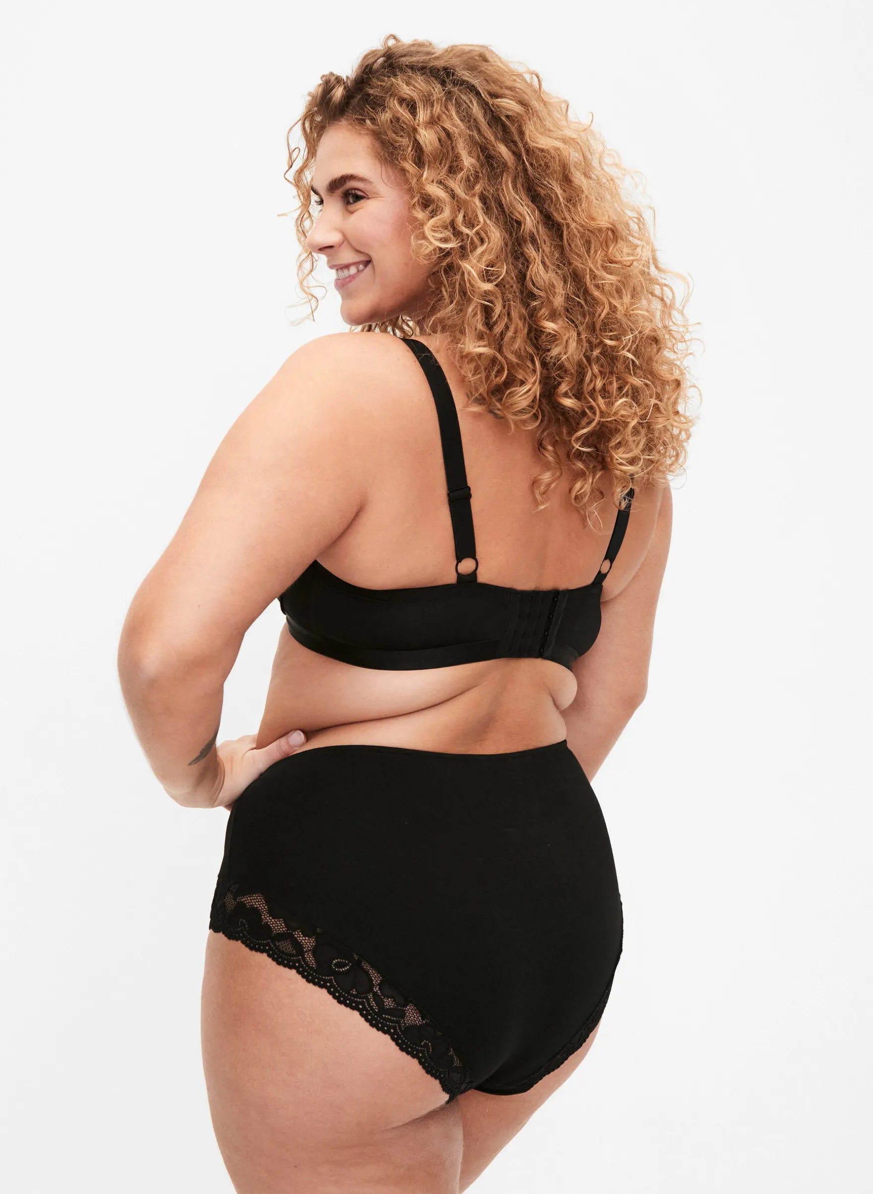 3er Pack Hipster-Panties mit Spitzenbündchen
