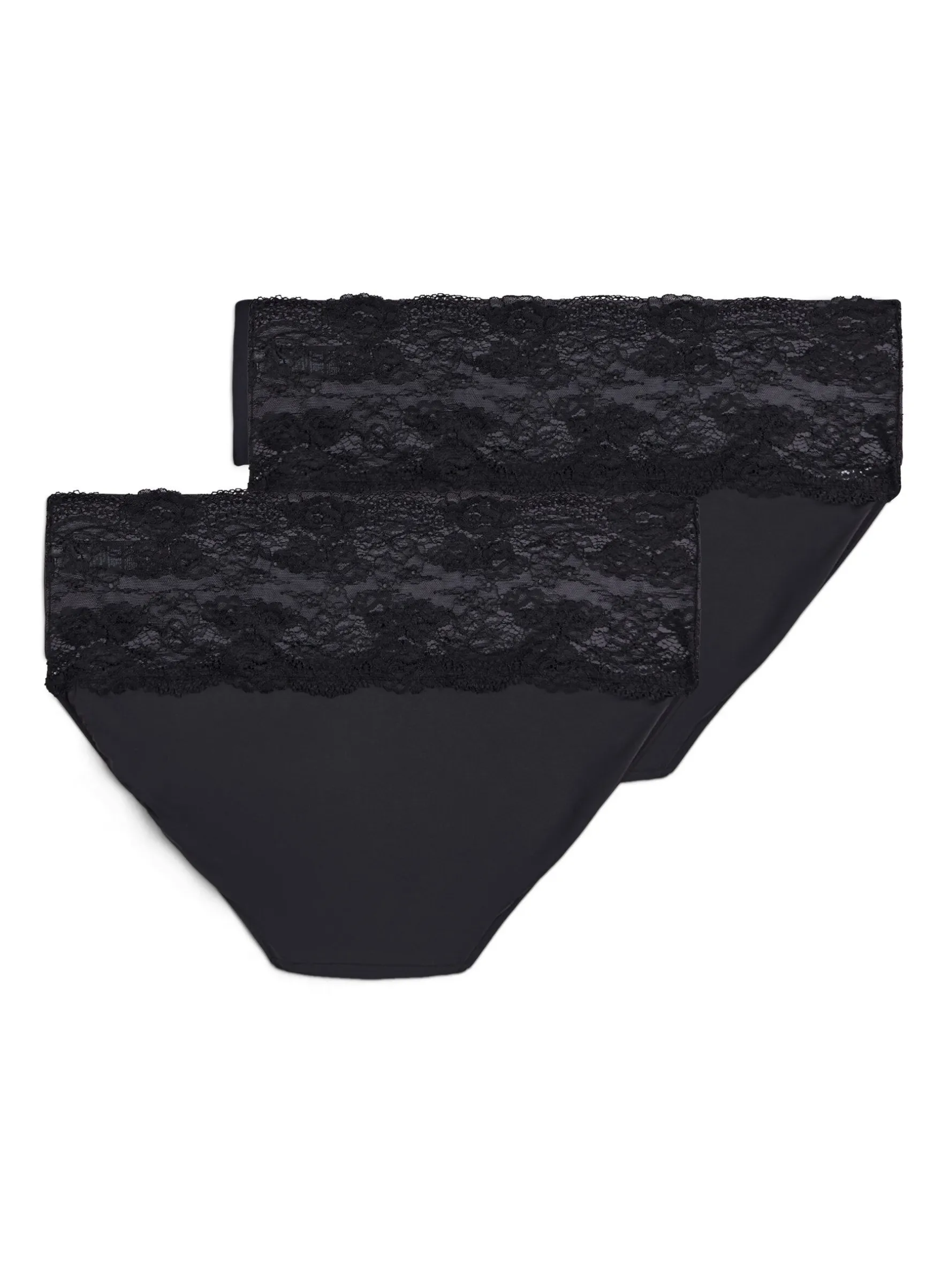 2er-Pack Höschen mit Spitzenband und hoher Taille