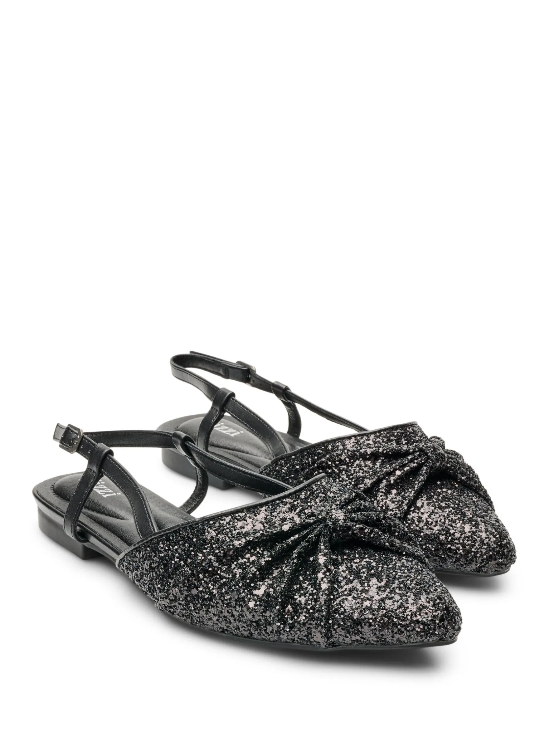 Extra Weite Fit - Glitzer-Slingback mit Schleifendetail