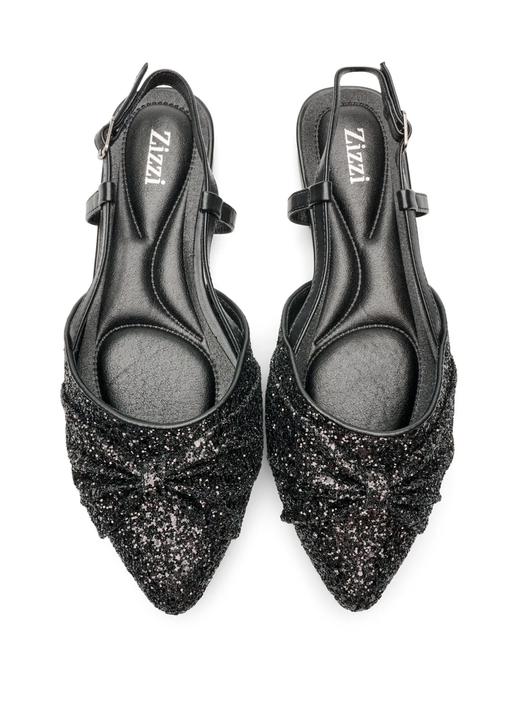 Extra Weite Fit - Glitzer-Slingback mit Schleifendetail