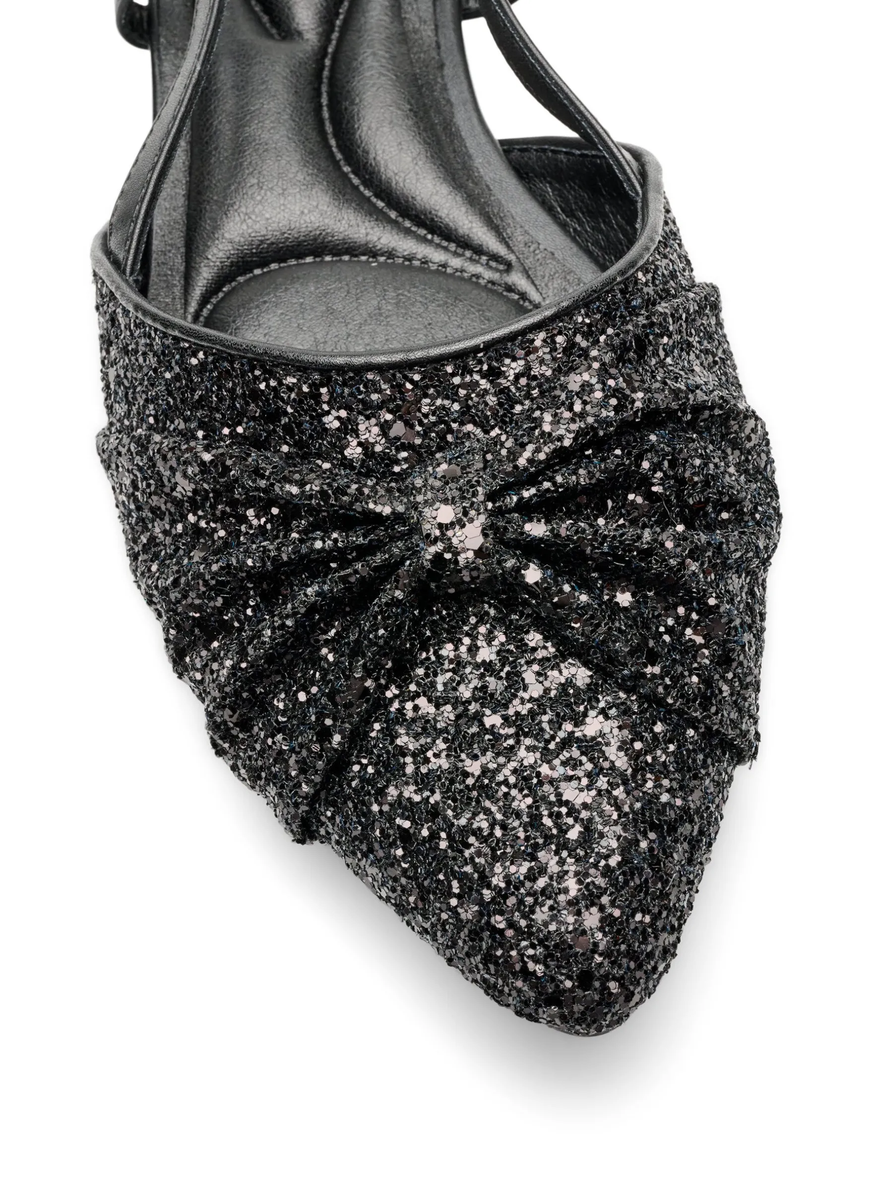 Extra Weite Fit - Glitzer-Slingback mit Schleifendetail
