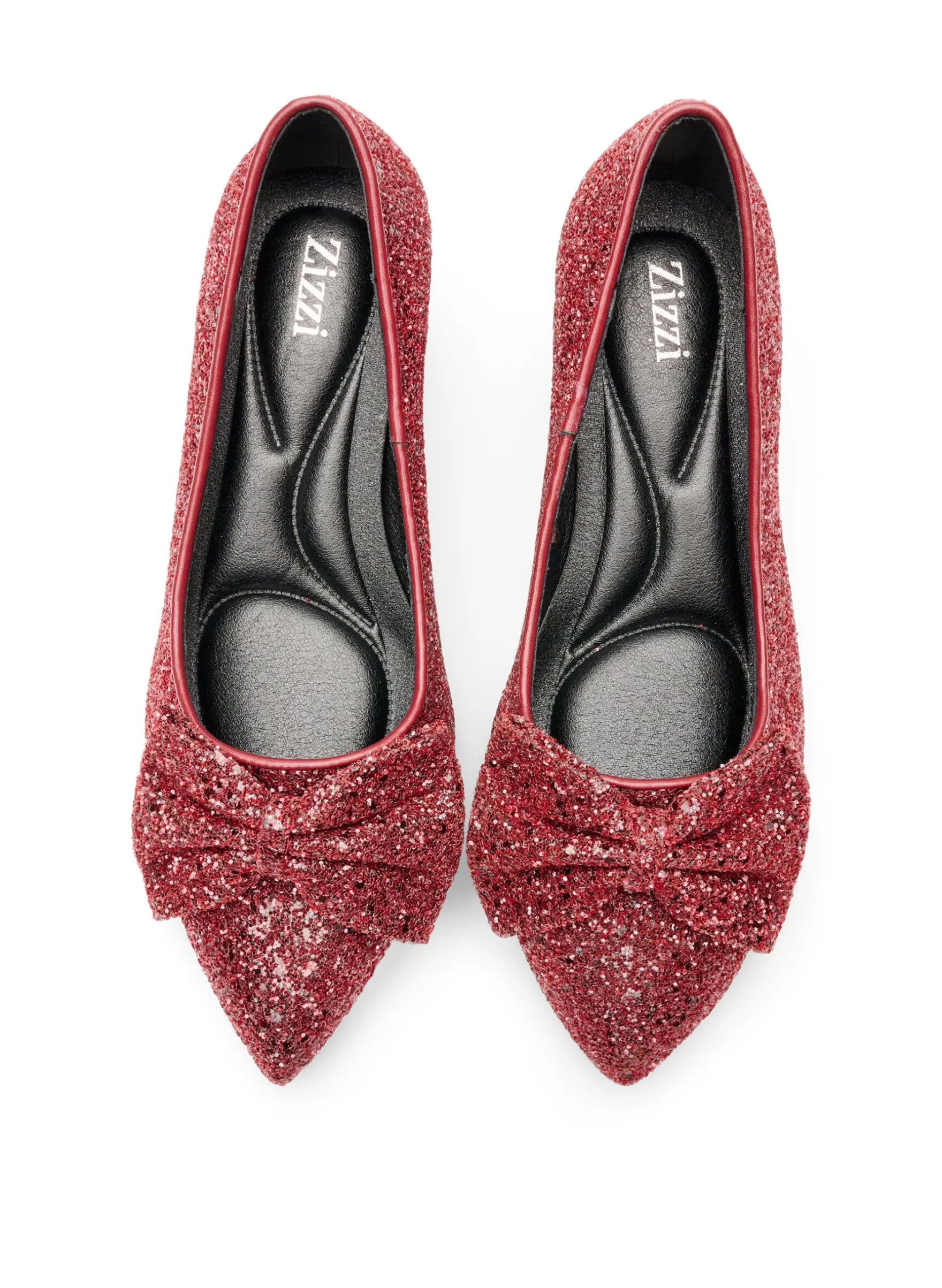 Extra Weite - Glitzer-Pumps mit Schleife