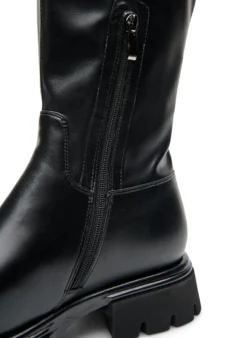 Extra Weiter - Langer Stiefel aus Kunstleder mit klobiger Sohle