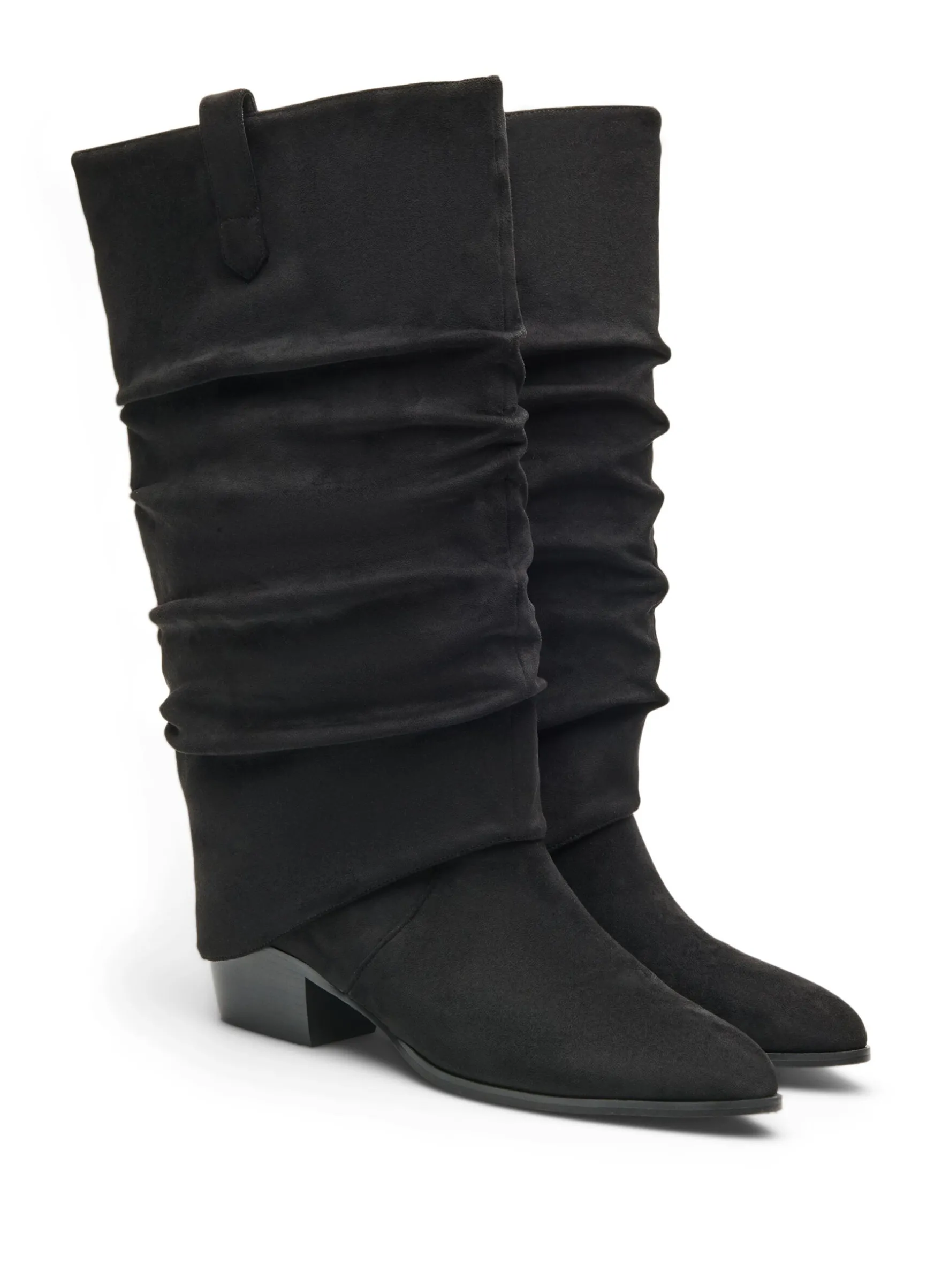 Extra Weiter - Langer Stiefel in Wildlederoptik mit abnehmbarem Schaft