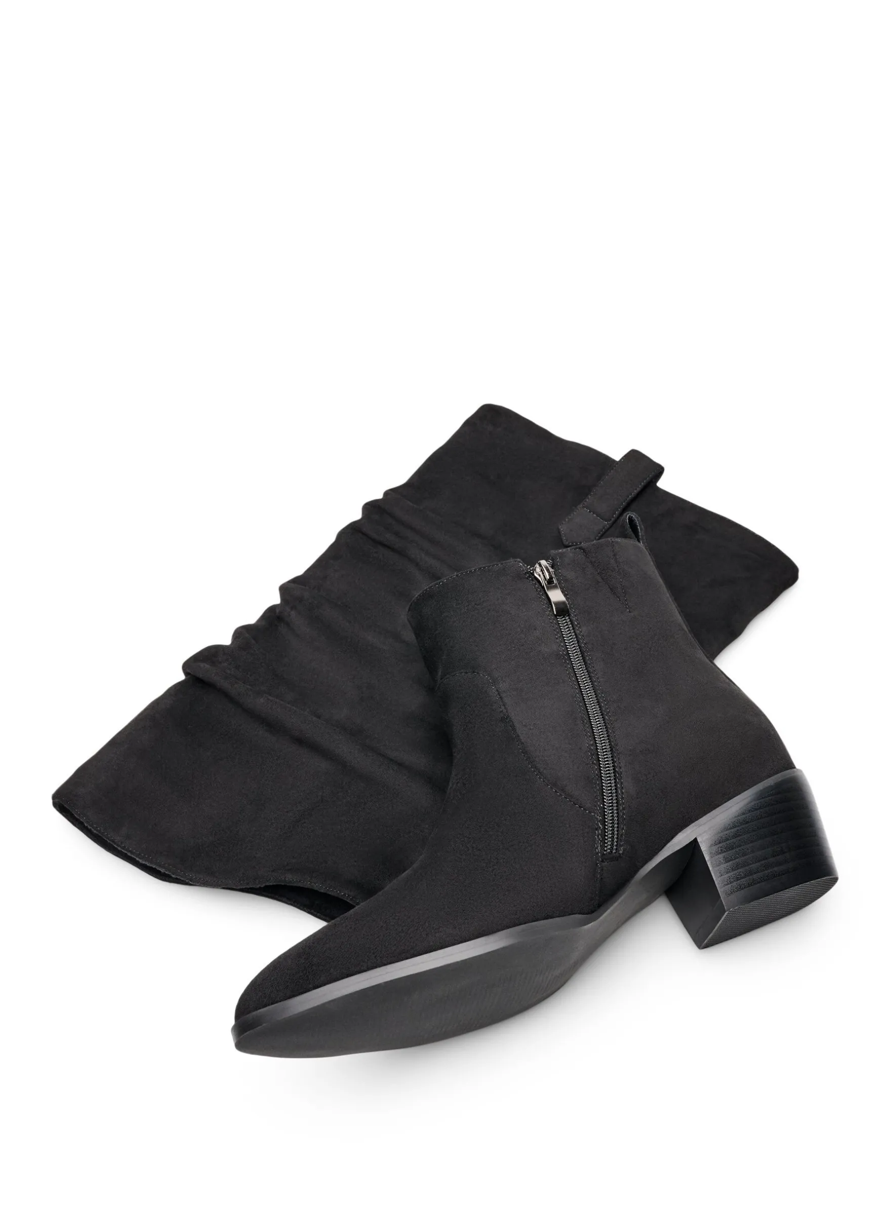 Extra Weiter - Langer Stiefel in Wildlederoptik mit abnehmbarem Schaft