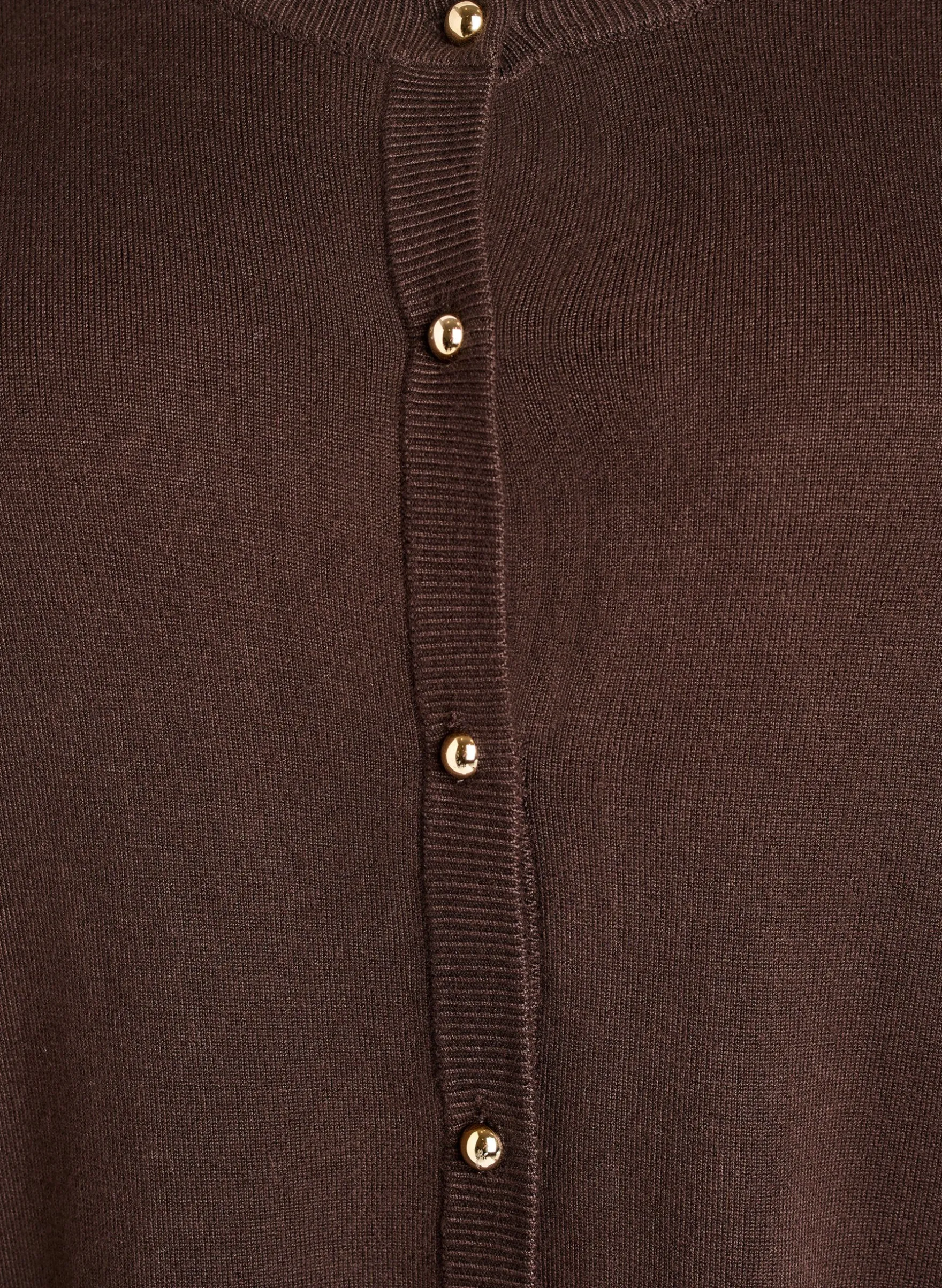 Feinstrick-Strickjacke mit Kugelknöpfen