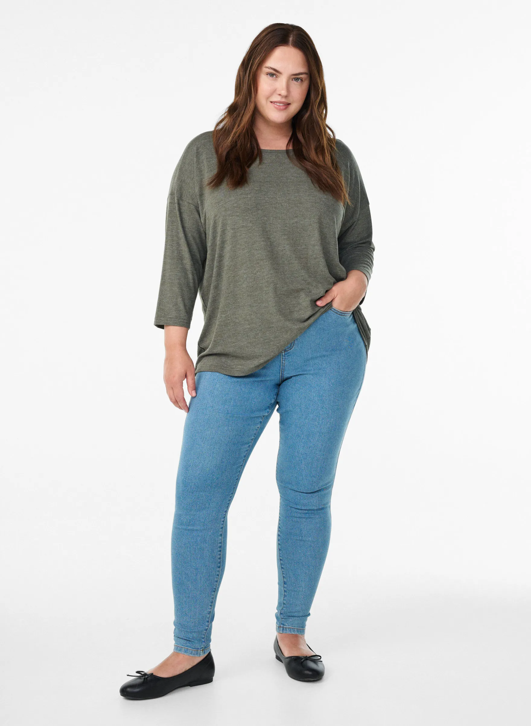 FLASH - Bluse aus Jersey mit 3/4-Ärmeln