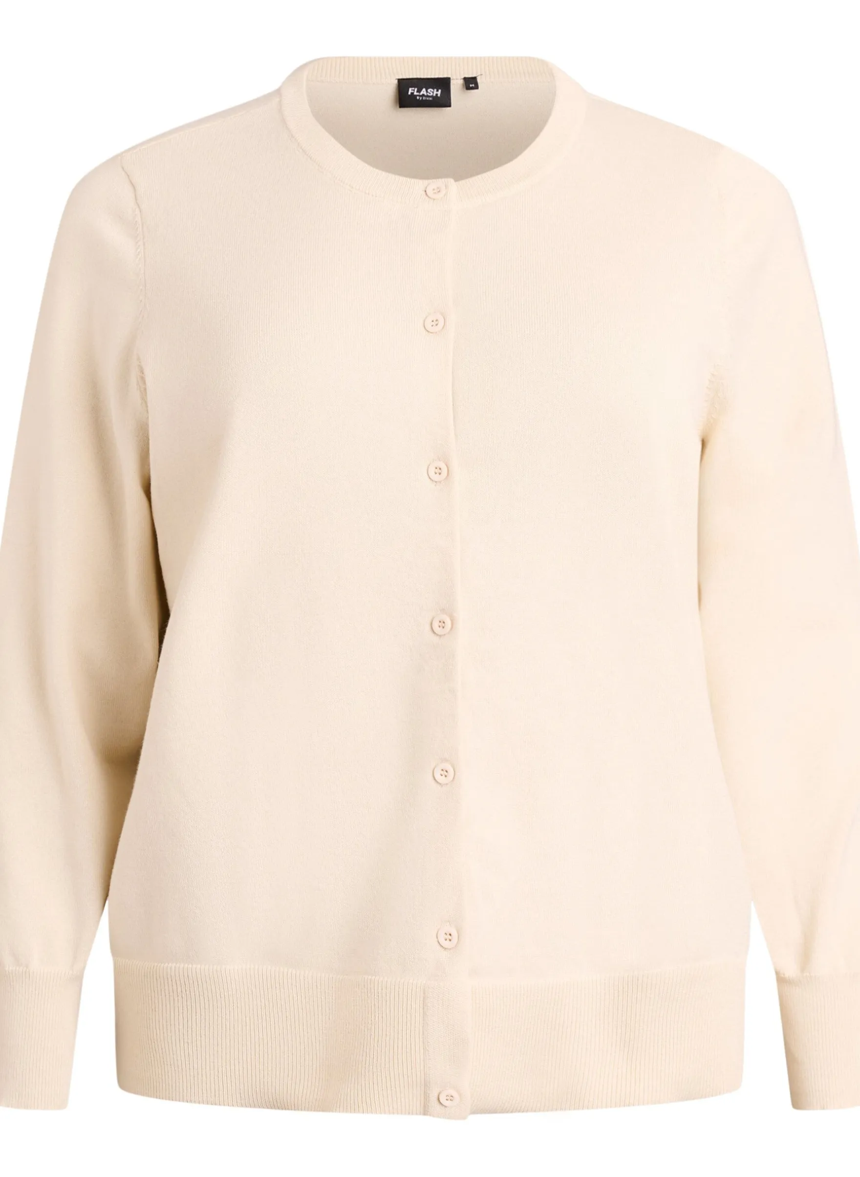 FLASH - Feinstrick-Strickjacke mit Rundhalsausschnitt