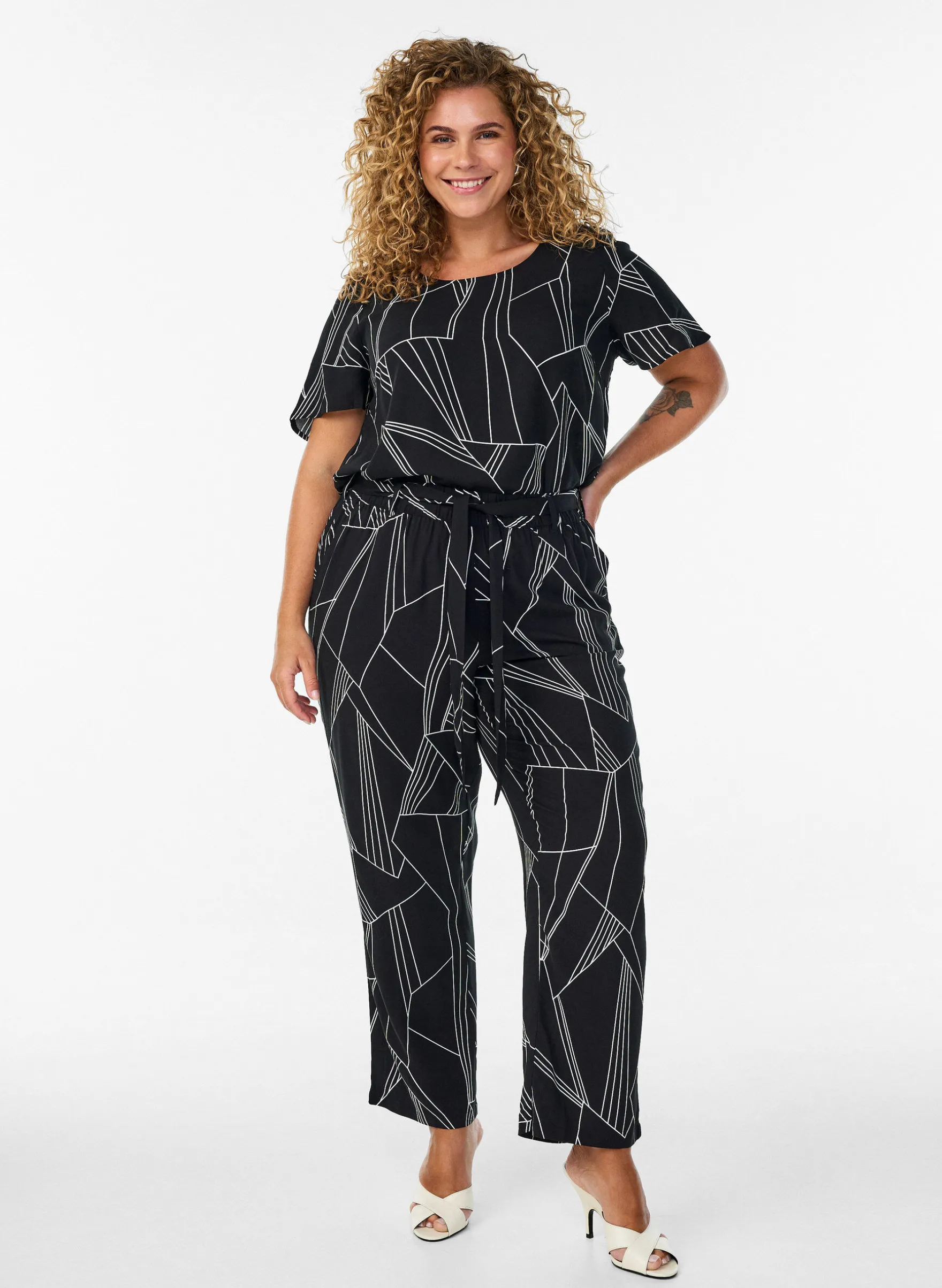 FLASH - Hoch taillierte Hose aus Viskose