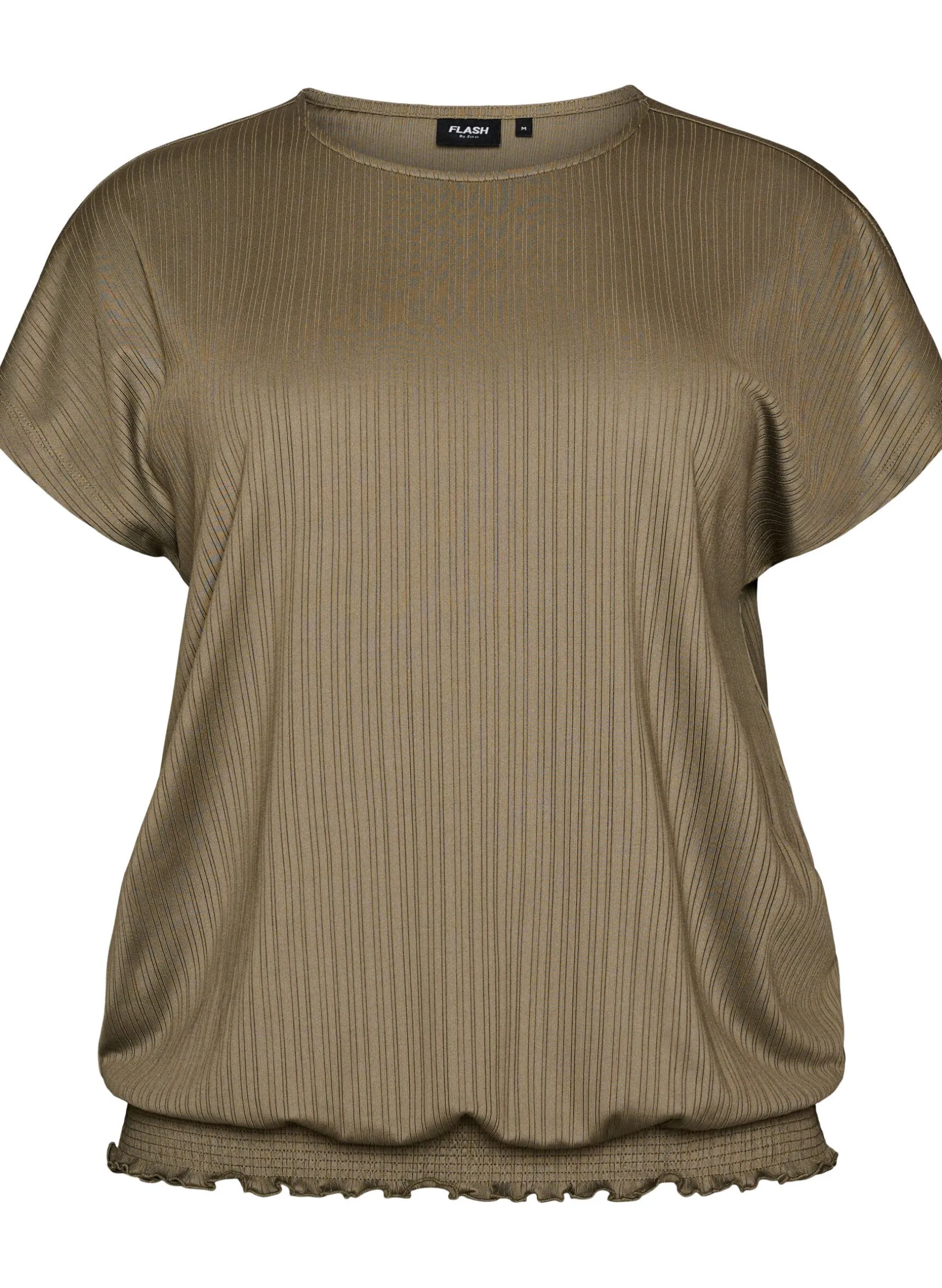 FLASH - Jersey-Bluse mit strukturierten Streifen und Smocksaum