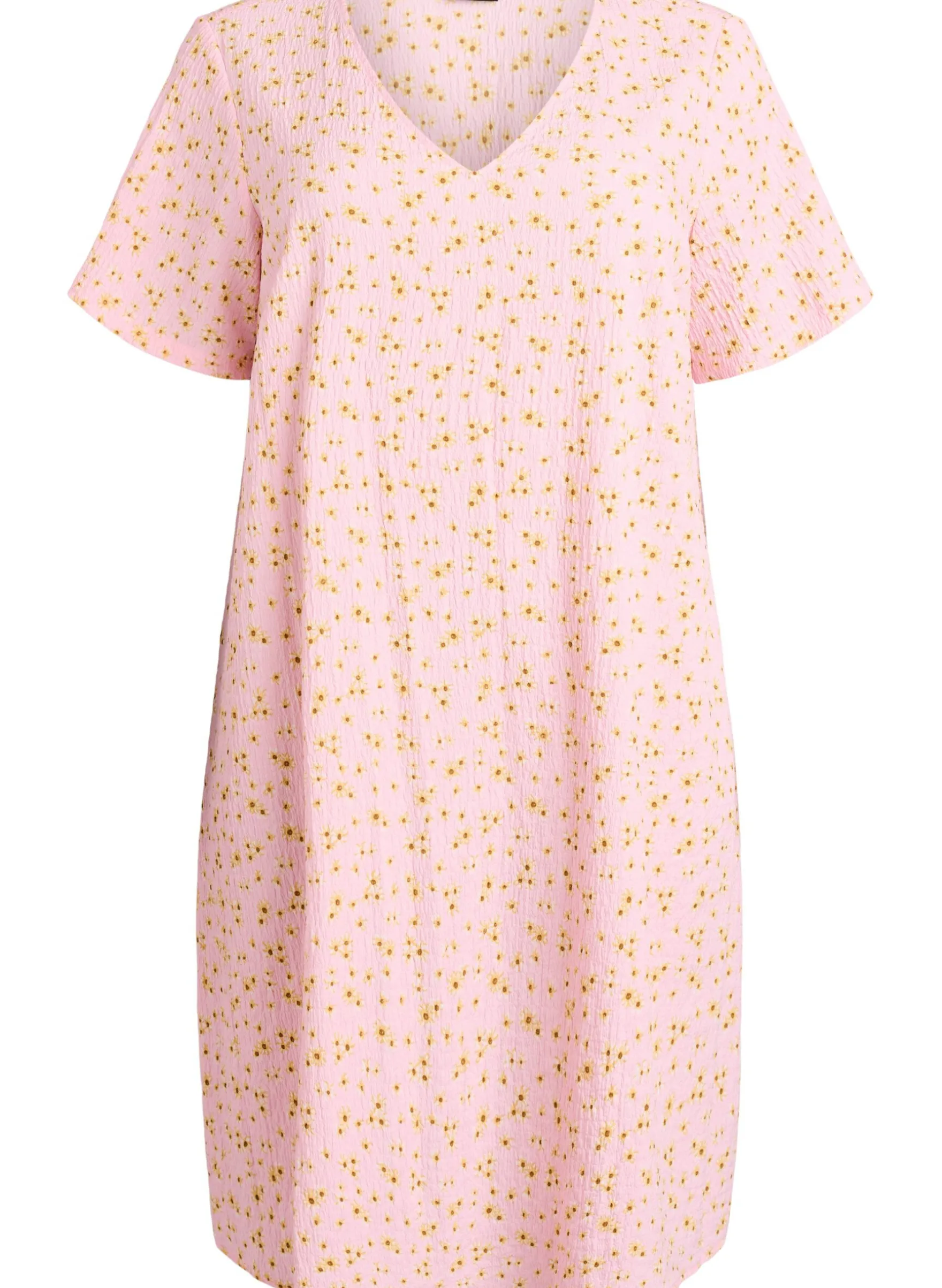 FLASH - Kleid mit kurzen Ärmeln und V-Ausschnitt