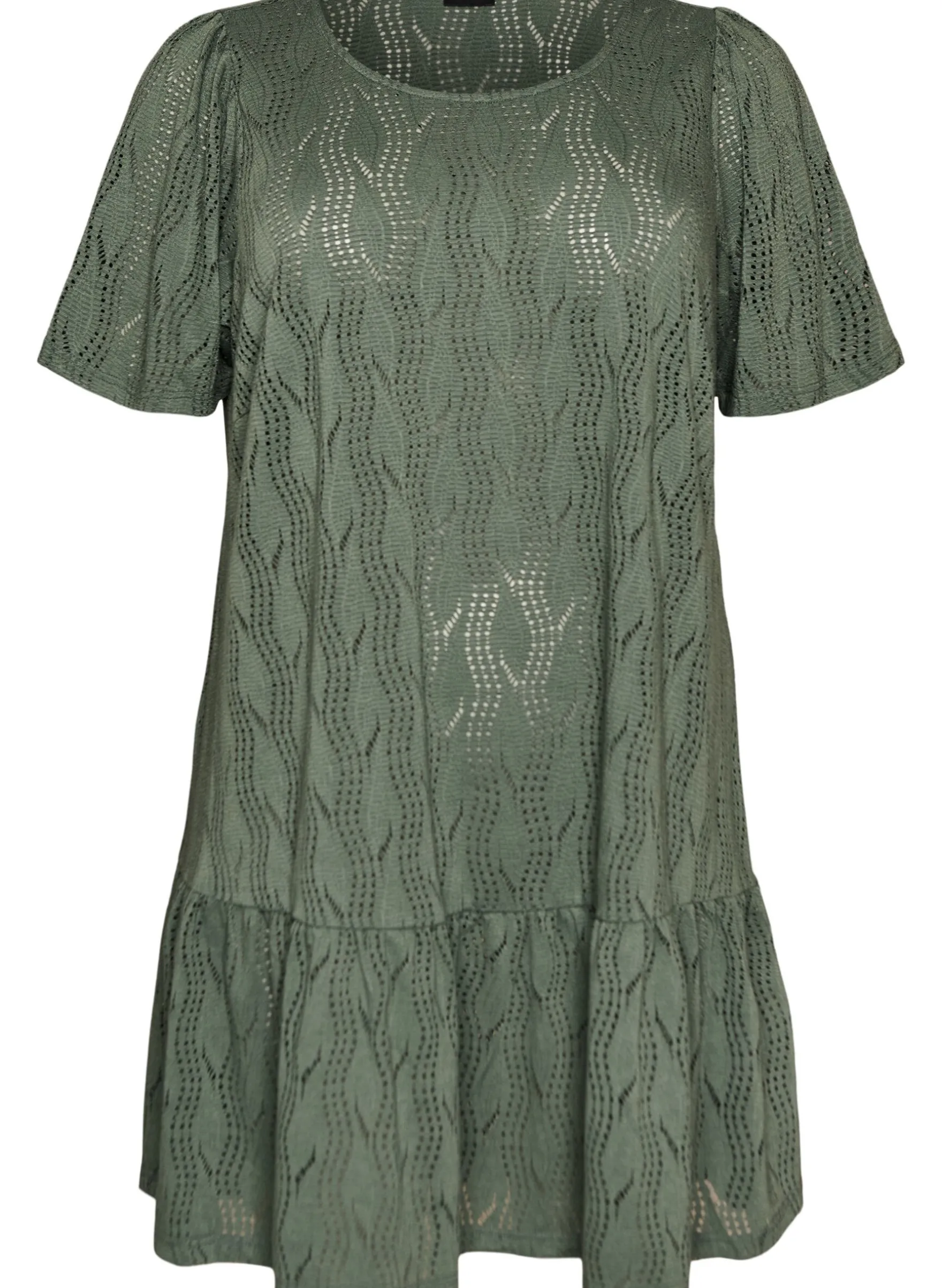FLASH - Kurzes Kleid aus Jersey mit Lochstickerei