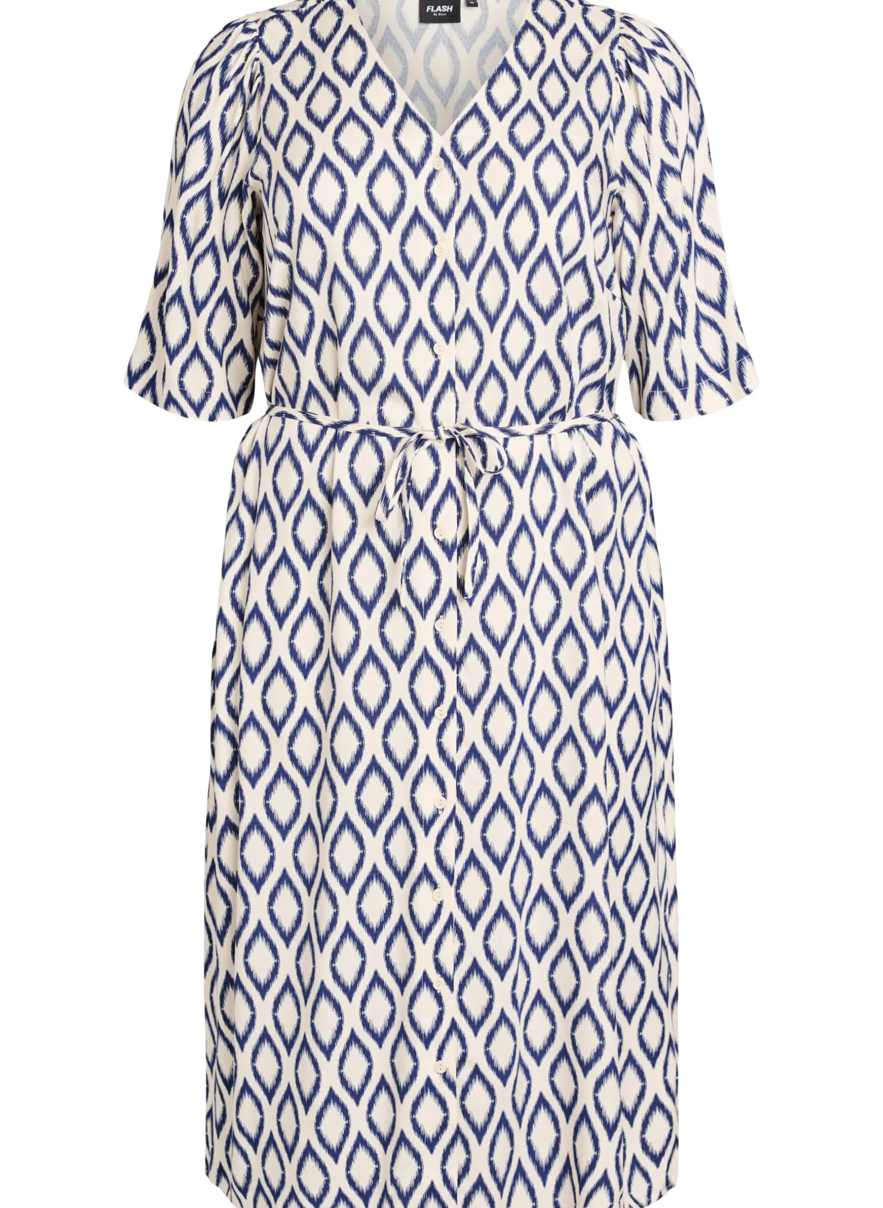 FLASH - Midikleid mit Print und Bindegürtel