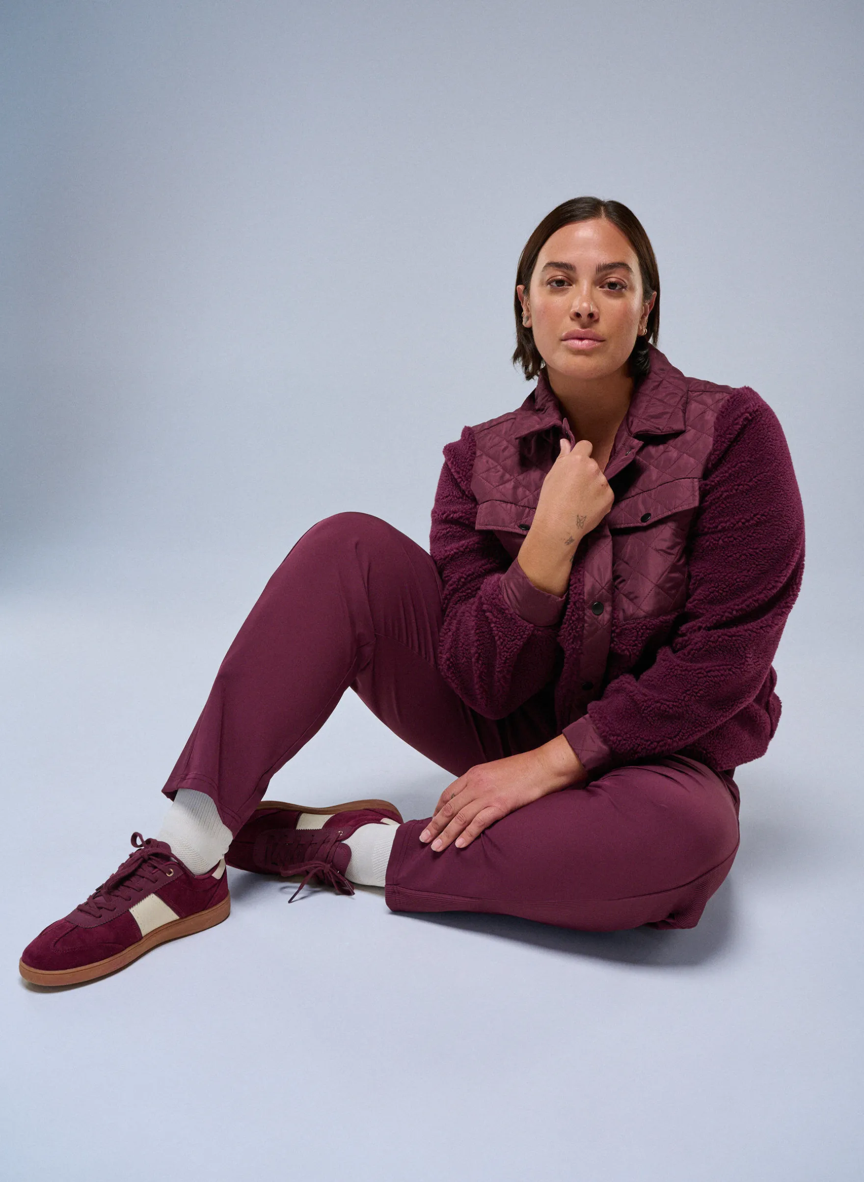Fleecejacke mit gesteppten Details