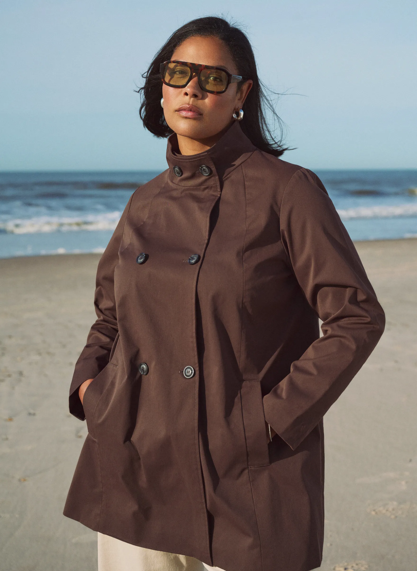 Frühlingsjacke aus wasserabweisendem Material mit A-Linie