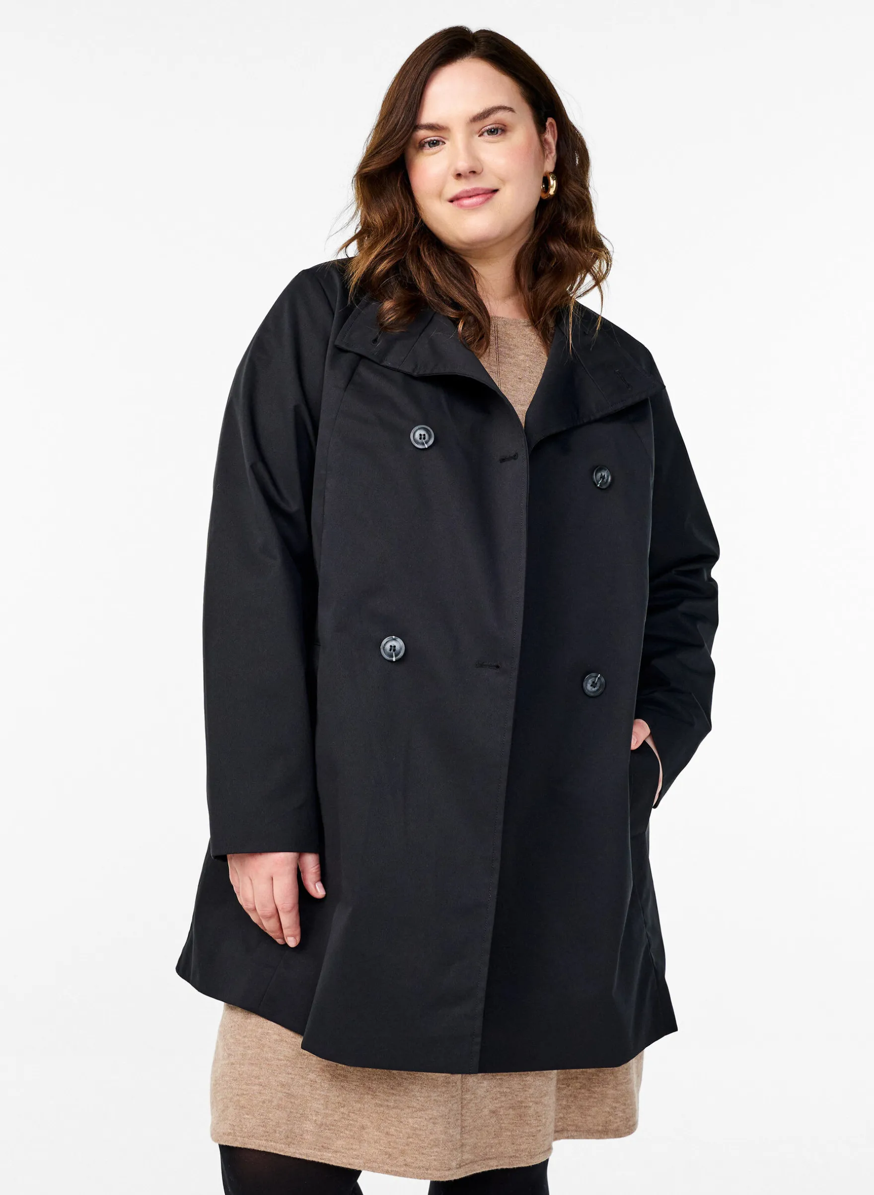 Frühlingsjacke aus wasserabweisendem Material mit A-Linie