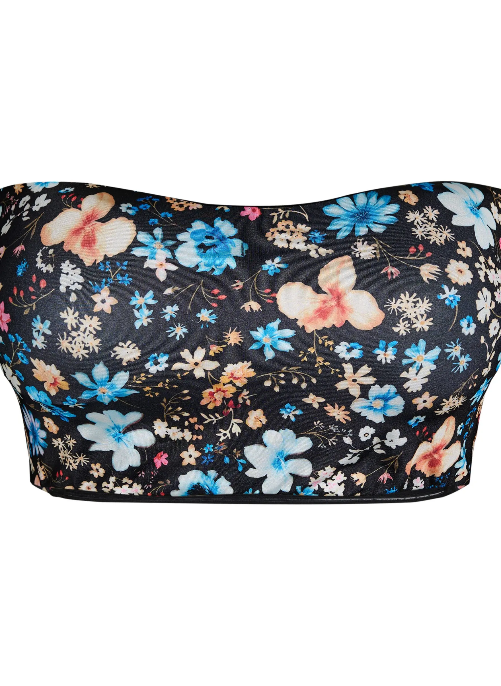 Geblümtes Bandeau-Bikinioberteil