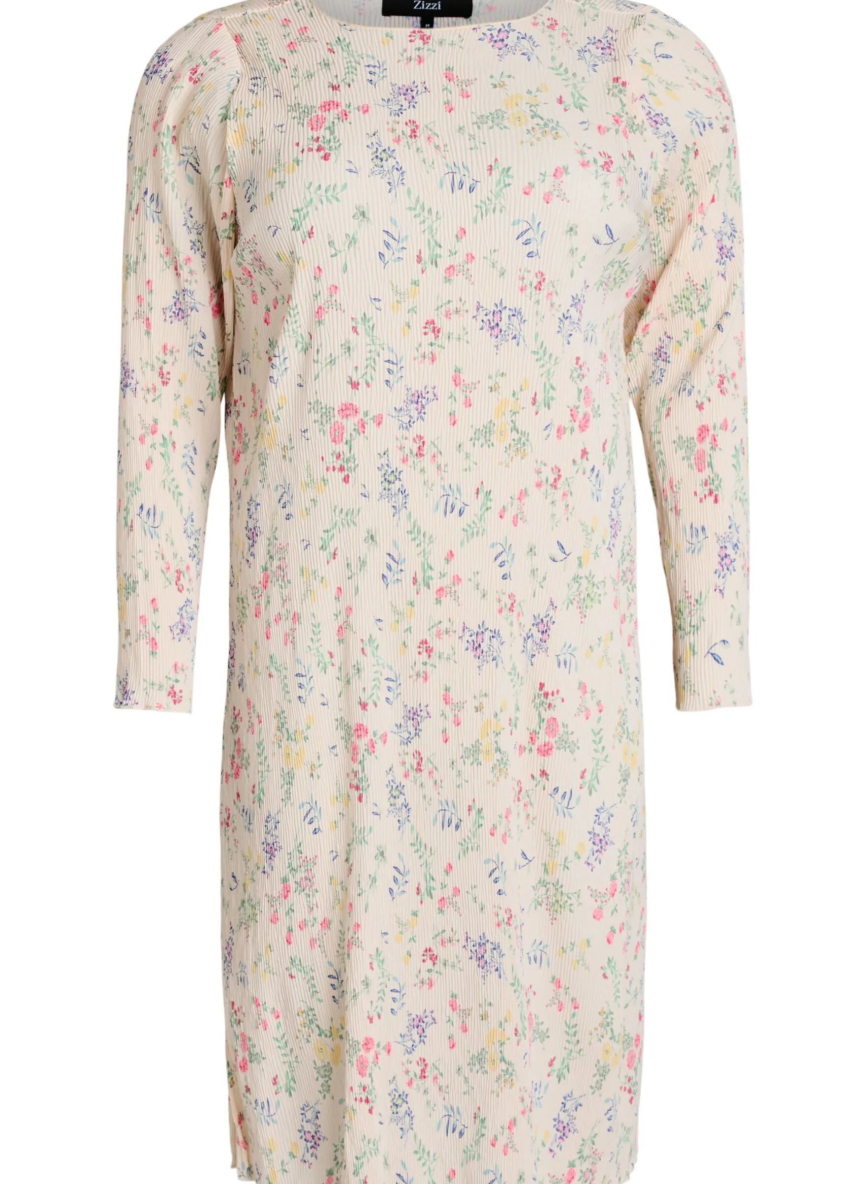 Geblümtes Kleid mit gewellter Textur