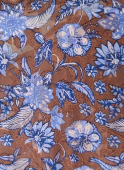 Geblümtes Midikleid mit Rüschensaum