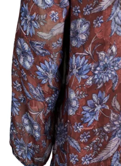 Geblümtes Midikleid mit Rüschensaum