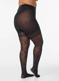 Geblümte Strumpfhose mit Push-up-Effekt - 50 Den