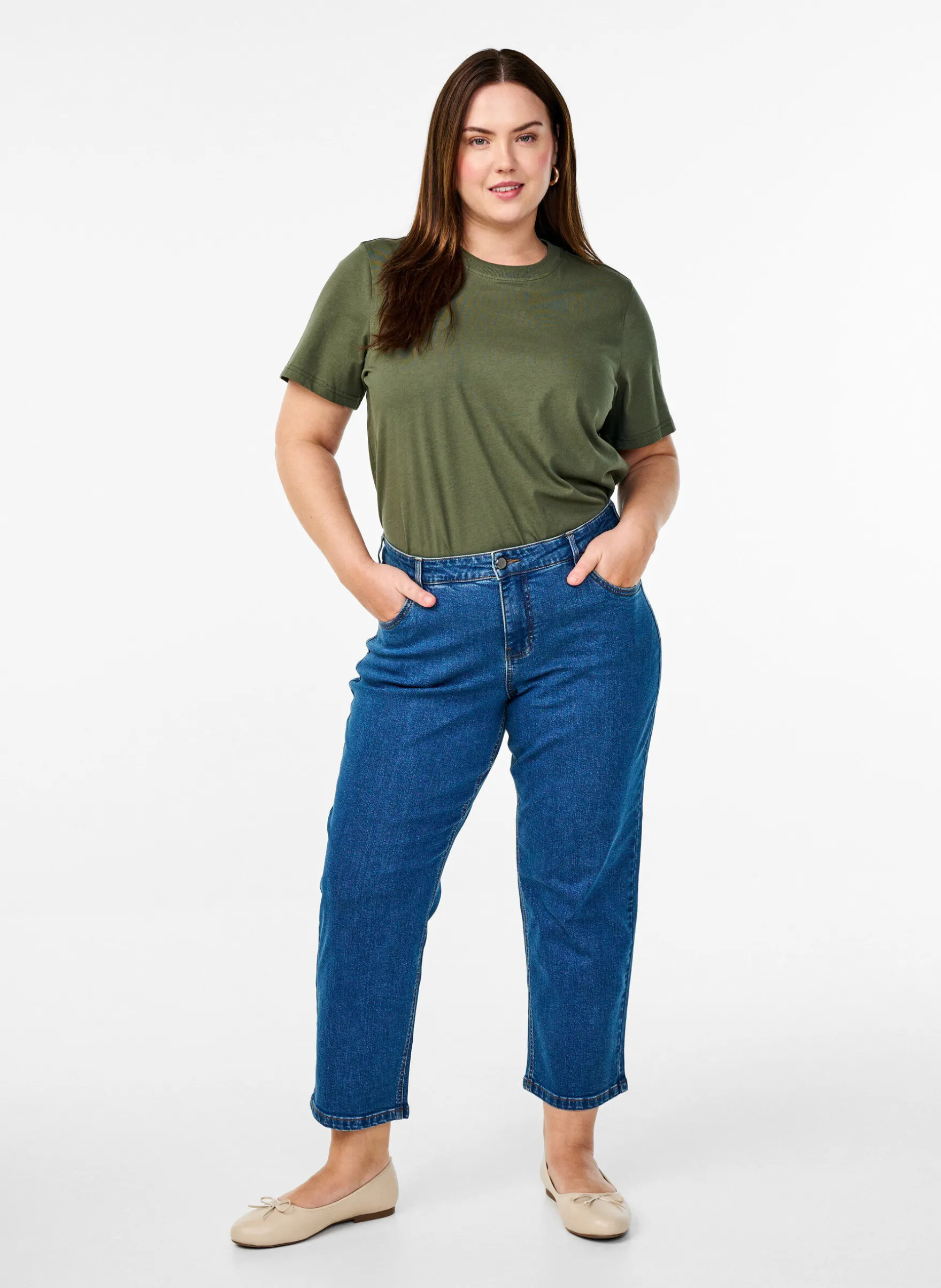 Gekürzte Vera Jeans mit geradem Bein