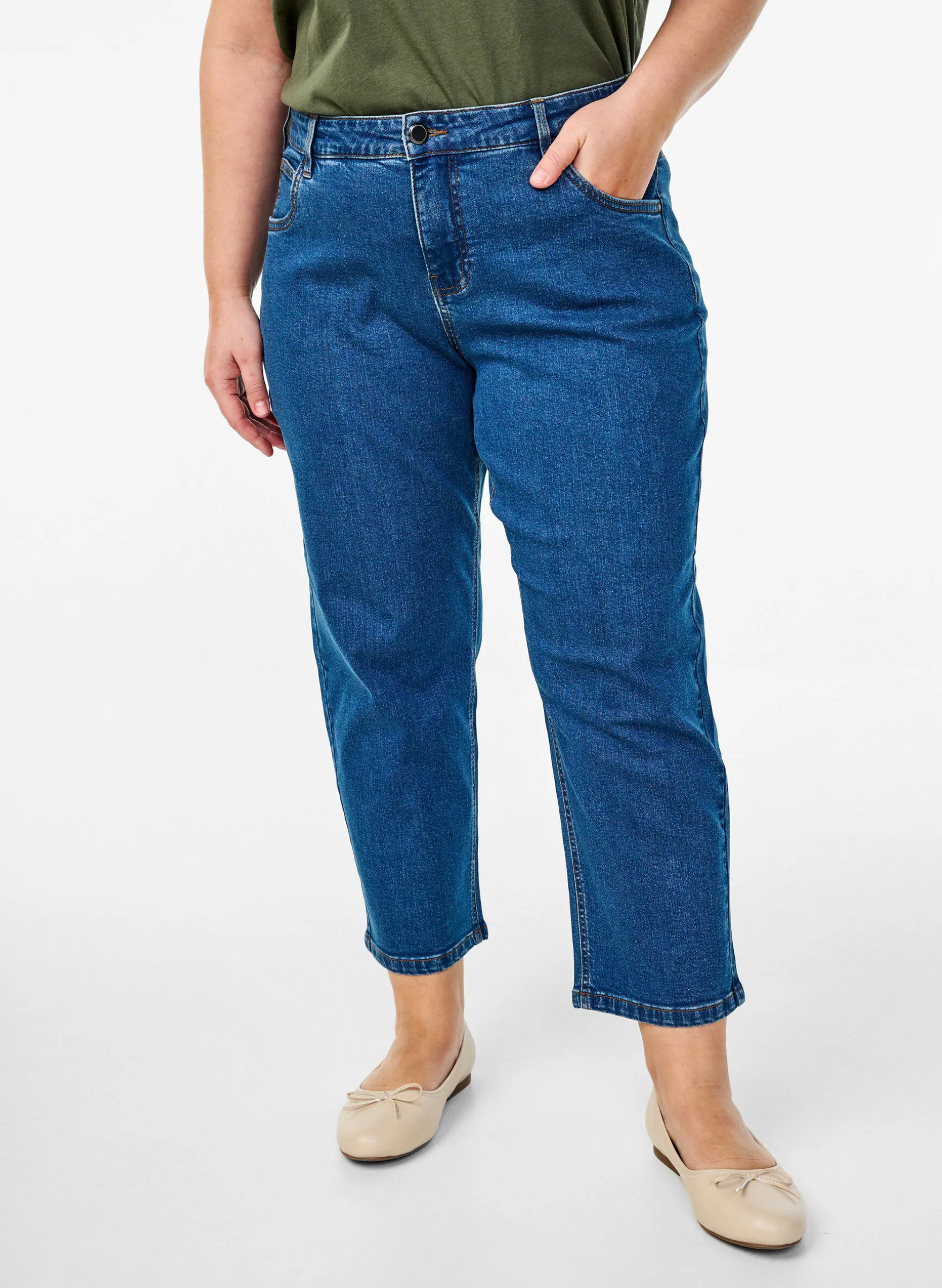 Gekürzte Vera Jeans mit geradem Bein