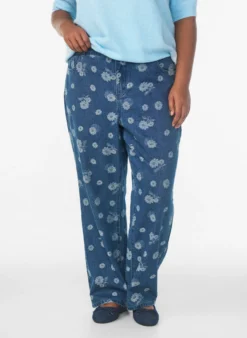 Gemma hoch taillierte geblümte Jeans