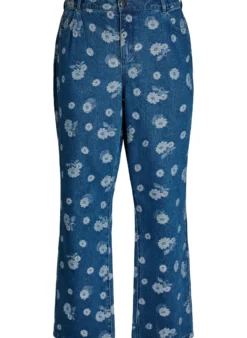 Gemma hoch taillierte geblümte Jeans