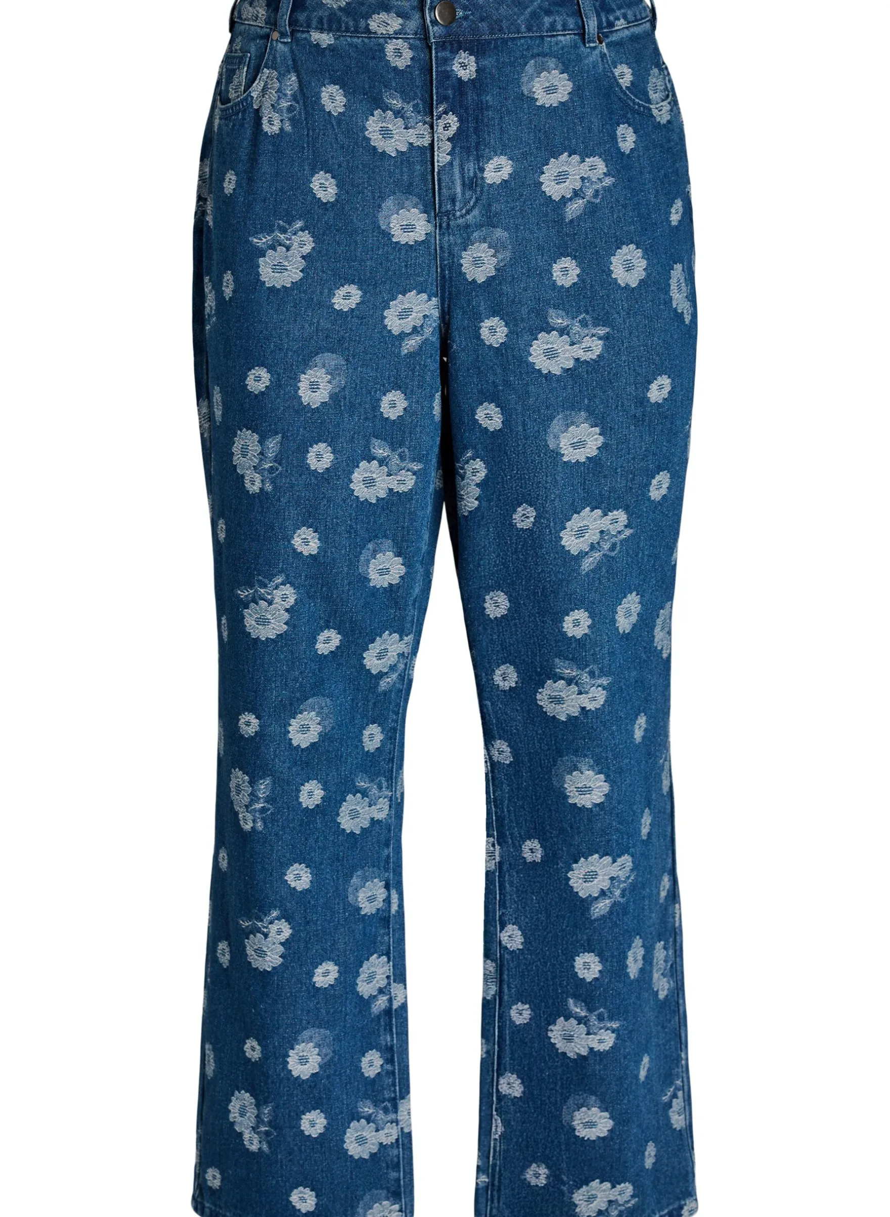 Gemma hoch taillierte geblümte Jeans