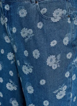 Gemma hoch taillierte geblümte Jeans
