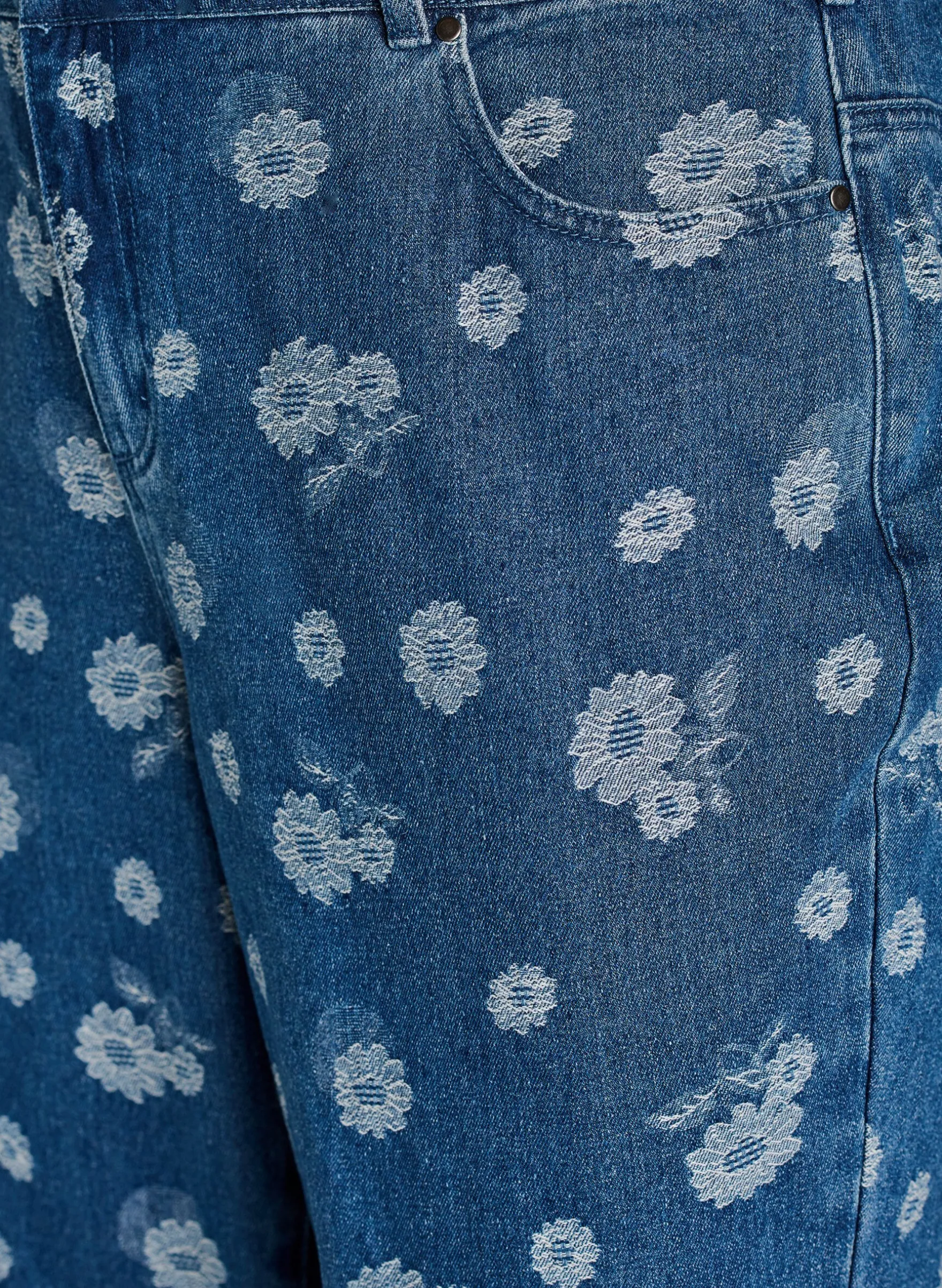 Gemma hoch taillierte geblümte Jeans