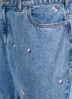 Gemma Jeans mit hoher Taille und aufgestickten Details