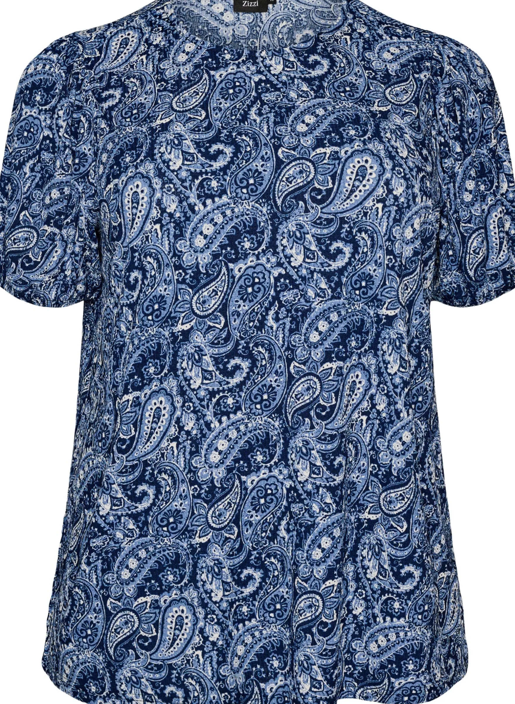 Gemusterte Bluse mit kurzen Ärmeln