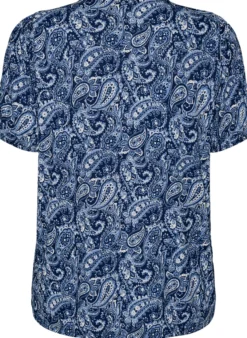 Gemusterte Bluse mit kurzen Ärmeln
