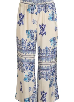 Gemusterte Hose mit weitem Bein