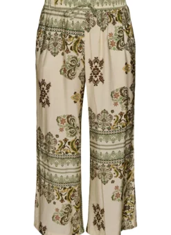Gemusterte Hose mit weitem Bein