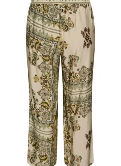 Gemusterte Hose mit weitem Bein