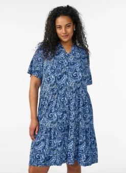 Gemustertes Kleid mit Einsätzen
