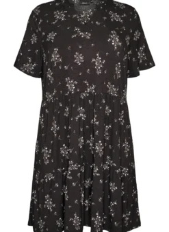Gemustertes Kleid mit Einsätzen