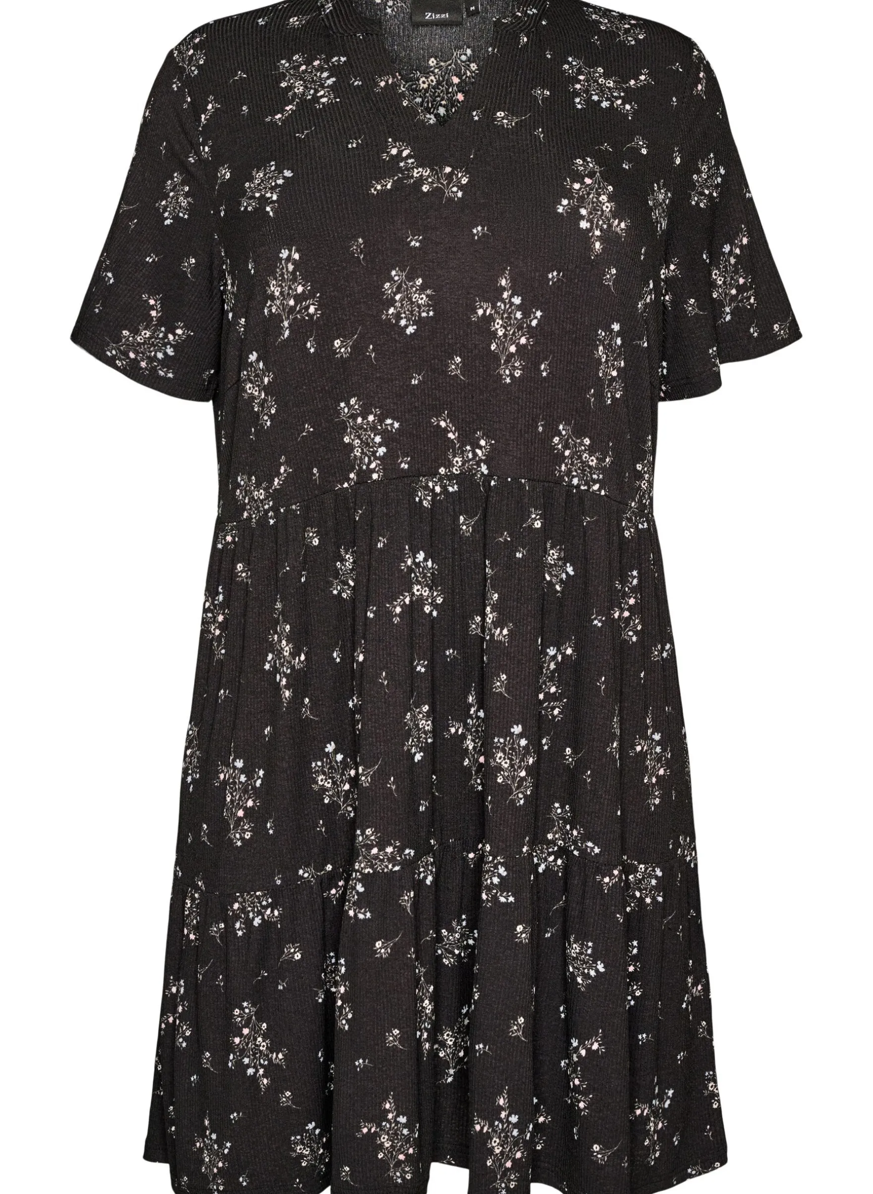 Gemustertes Kleid mit Einsätzen