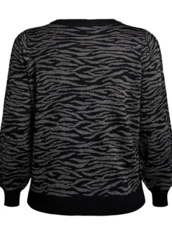Gemusterte Strickbluse mit Glitzereffekt