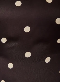 Gepunktete Bluse aus Viskose mit V-Ausschnitt und Bindeband